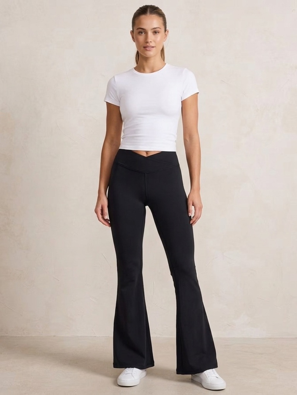 Aerie Offline Black Crossover Flare Leggings - Size Small. Soft Flare Yoga Pants